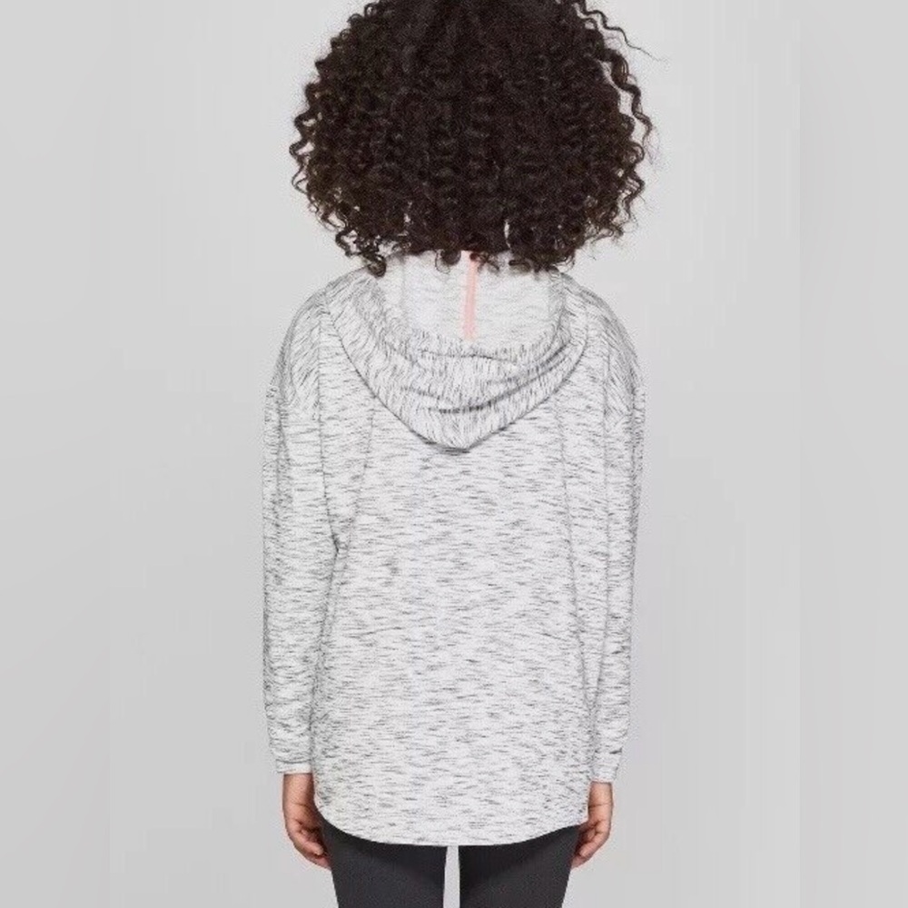 Girls' Champion C9 Open Front Heathered Hooded Jacket Thumbholes Large 10-12 - Picture 2 of 16